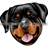 Rottweiler Dog Breed Head Color ClipArt SVG