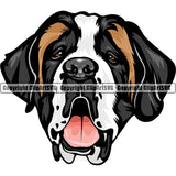Saint Bernard Dog Breed Head Color ClipArt SVG