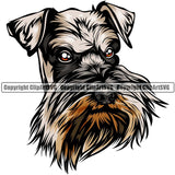 Schnauzer Dog Breed Head Color ClipArt SVG