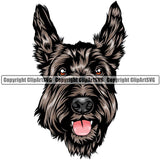 Scottish Terrier Dog Breed Head Color ClipArt SVG