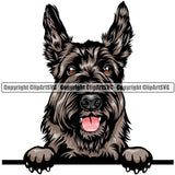 Scottish Terrier Dog Breed Peeking Color ClipArt SVG