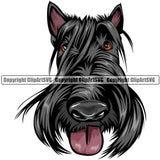 Scottish Terrier Dog Breed Head Color ClipArt SVG