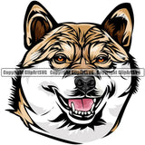 Shiba Inu Dog Breed Head Color ClipArt SVG