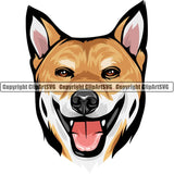 Shiba Inu Dog Breed Head Color ClipArt SVG