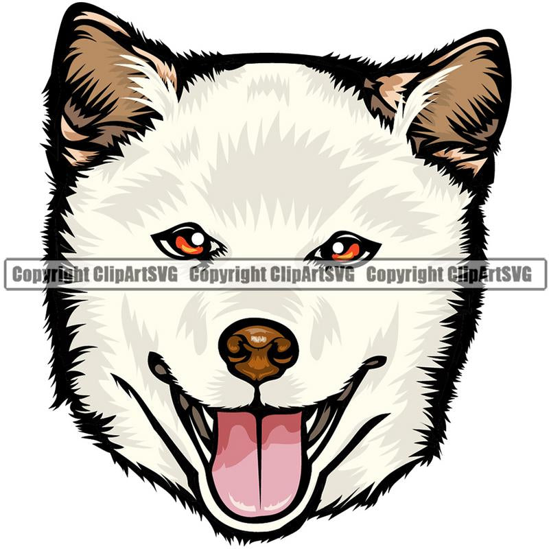 Shiba Inu Dog Breed Head Color ClipArt SVG