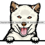 Shiba Inu Dog Breed Peeking Color ClipArt SVG