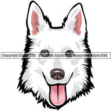 Swiss Shepherd Dog Breed Head Color ClipArt SVG