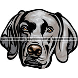 Weimaraner Dog Breed Head Color ClipArt SVG