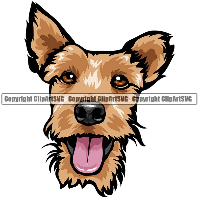 Welsh Terrier Dog Breed Head Color ClipArt SVG