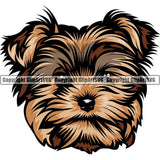 Yorkshire Terrier Yorkie Dog Breed Head Color ClipArt SVG