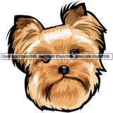 Yorkshire Terrier Yorkie Dog Breed Head Color ClipArt SVG