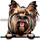 Yorkie Dog Breed Peeking Color ClipArt SVG