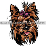 Yorkshire Terrier Yorkie Dog Breed Head Color ClipArt SVG