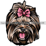 Yorkshire Terrier Yorkie Dog Breed Head Color ClipArt SVG