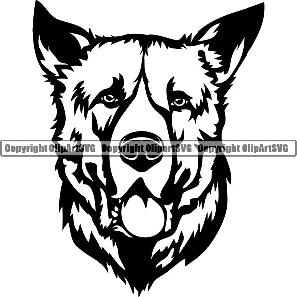 Alabai Dog Breed Head Face ClipArt SVG