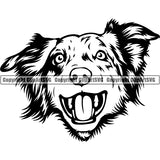 Australian Shepherd Dog Breed Head Face ClipArt SVG