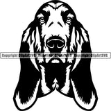 Basset Hound Dog Breed Head Face ClipArt SVG