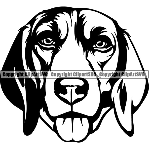 Beagle Dog Breed Head Face ClipArt SVG