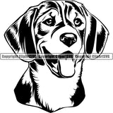 Beagle Dog Breed Head Face ClipArt SVG
