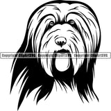 Bearded Collie Dog Breed Head Face ClipArt SVG