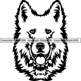 Berger Blanc Suisse Dog Breed Head Face ClipArt SVG