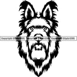 Berger Picard Dog Breed Head Face ClipArt SVG