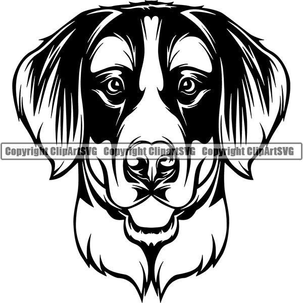 Bernese Mountain Dog Breed Head Face ClipArt SVG
