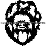 Black Russian Terrier Dog Breed Head Face ClipArt SVG