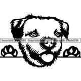 Border Terrier Peeking Dog Breed ClipArt SVG