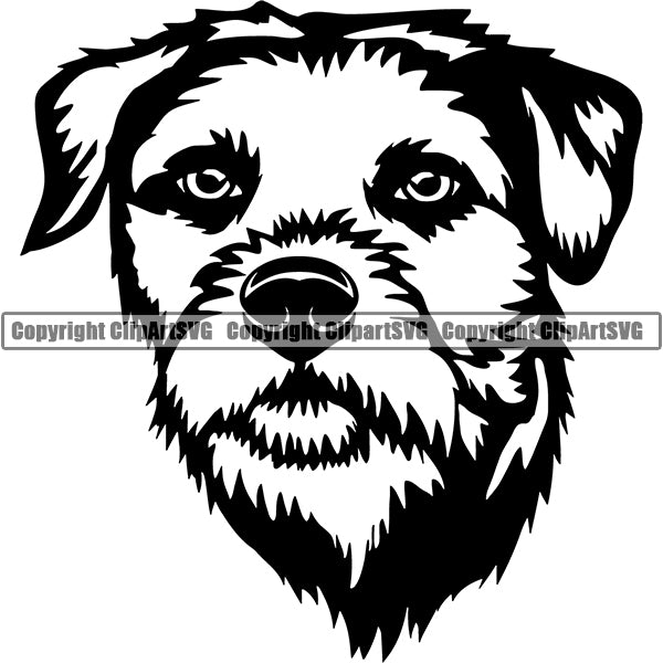 Border Terrier Dog Breed Head Face ClipArt SVG – ClipArt SVG