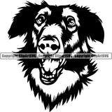 Borzoi Dog Breed Head Face ClipArt SVG