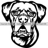 Boxer Dog Breed Head Face ClipArt SVG