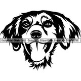 Brittany Spaniel Dog Breed Head Face ClipArt SVG
