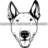 Bull Terrier Dog Breed Head Face ClipArt SVG