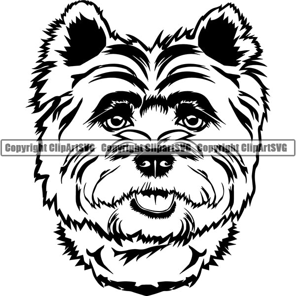Caine Terrier Dog Breed Head Face ClipArt SVG