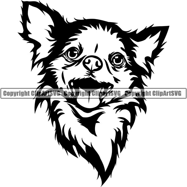 Chihuahua Dog Breed Head Face ClipArt SVG