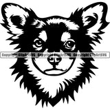 Chihuahua Dog Breed Head Face ClipArt SVG