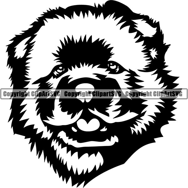 Chow Chow Dog Breed Head Face ClipArt SVG