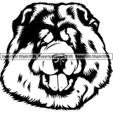 Chow Chow Dog Breed Head Face ClipArt SVG