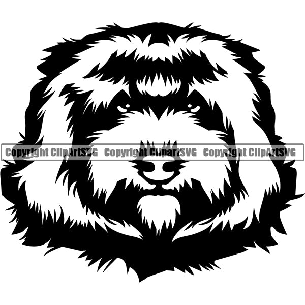 Cockapoo Dog Breed Head Face ClipArt SVG