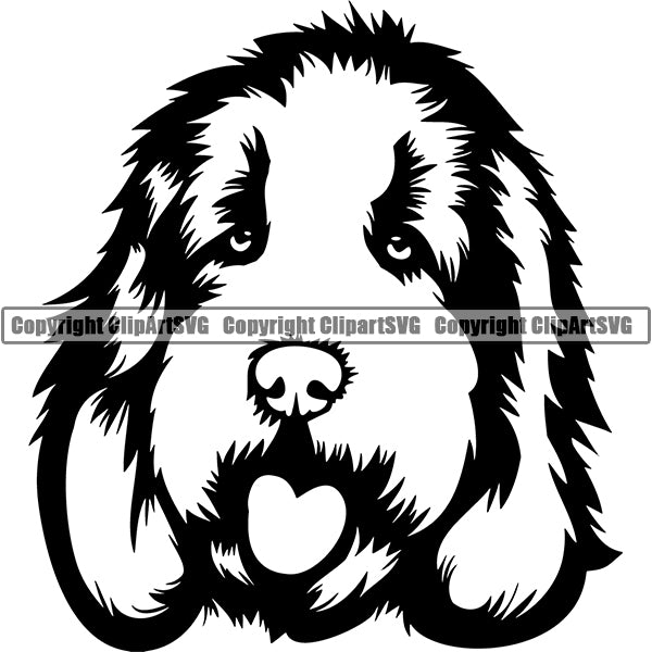 Cockapoo Dog Breed Head Face ClipArt SVG
