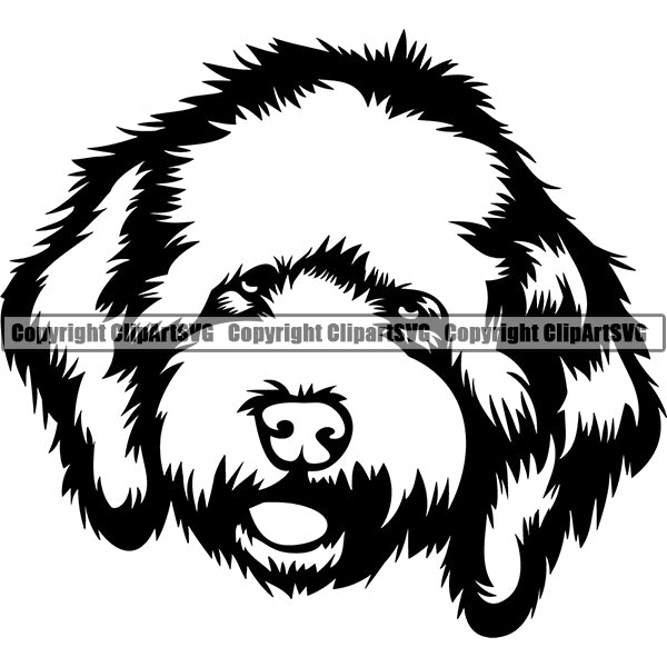 Cockapoo Dog Breed Head Face ClipArt SVG