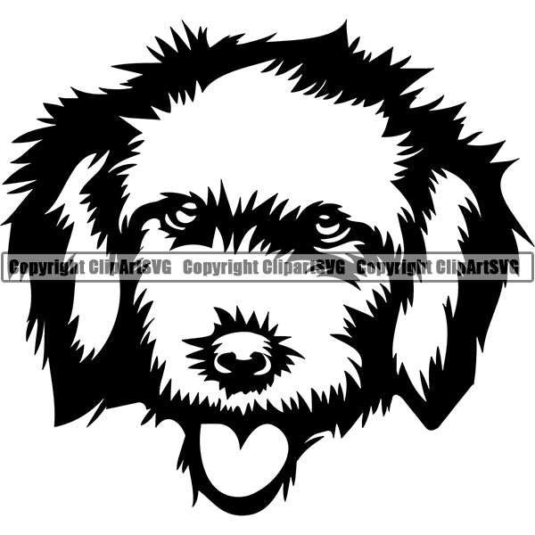 Cockapoo Dog Breed Head Face ClipArt SVG