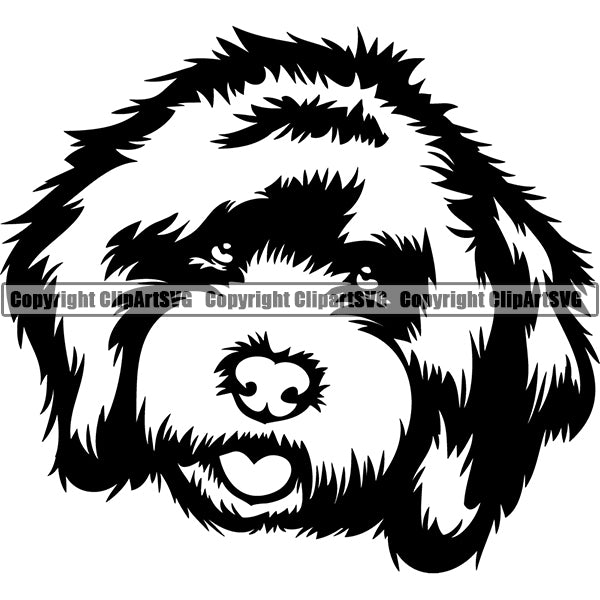 Cockapoo Dog Breed Head Face ClipArt SVG