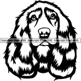 Cocker Spaniel Dog Breed Head Face ClipArt SVG