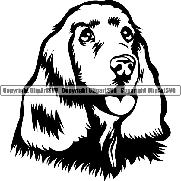 Cocker Spaniel Dog Breed Head Face ClipArt SVG