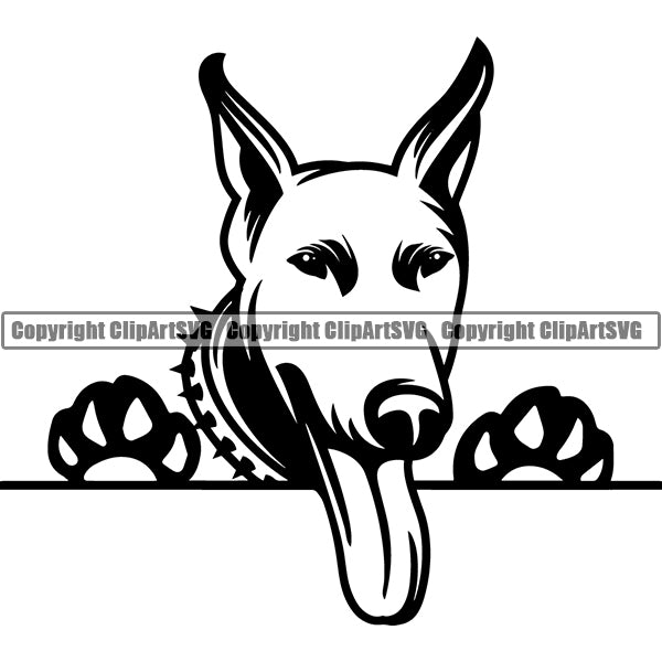 Doberman Peeking Dog Breed ClipArt SVG