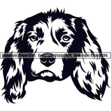 English Springer Spaniel Dog Breed Head Face ClipArt SVG