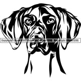 German Shorthaired Pointer Dog Breed Head Face ClipArt SVG