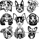 27 Dog Breed Head Face Top Selling Designs SUPER BUNDLE ClipArt SVG